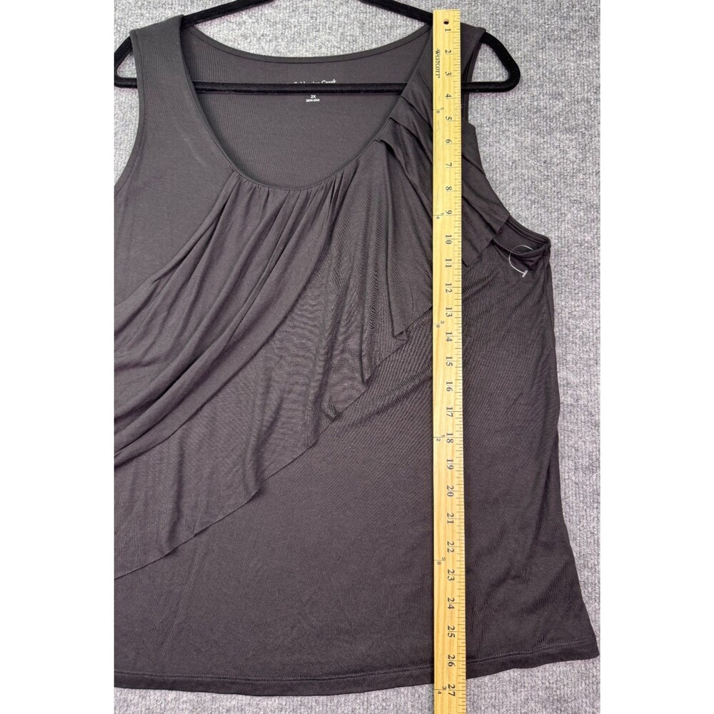 Coldwater Creek Black Sleeveless Draped Tank Top 2X Rayon 20W 22W - Picture 5 of 9